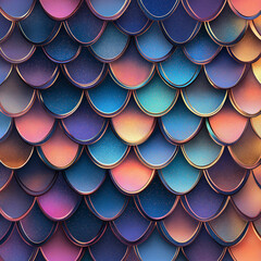 Cute Colourful Mermaid Scales Seamless Pattern Digital Download