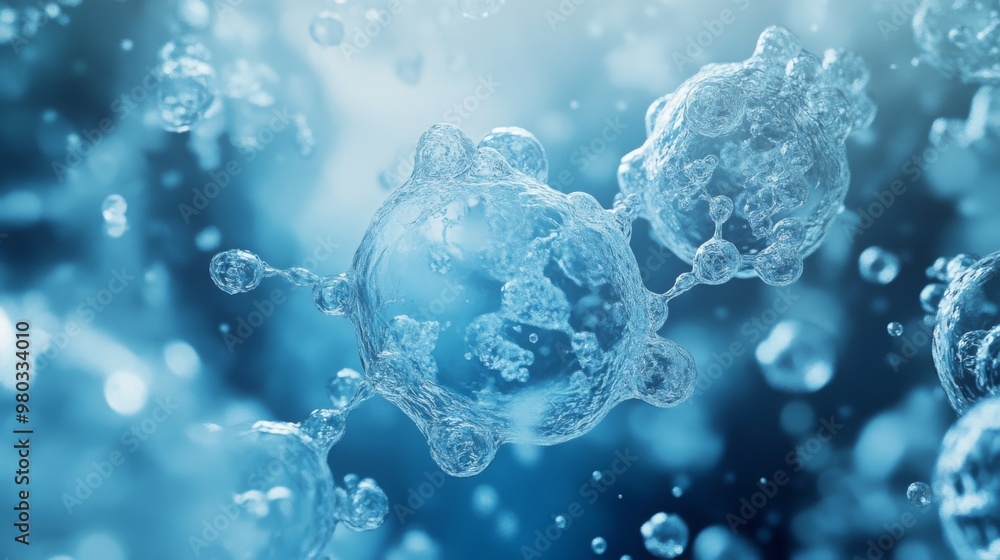 Poster a close-up image of water droplets suspended in mid-air, appearing as if they are frozen in time. th