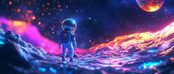 Obraz premium Astronaut on Alien Planet.