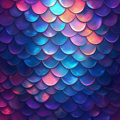 Cute Holo Mermaid Scales Seamless Pattern Digital Download