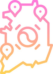 South korea map icon