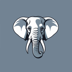 Elephant head vector design logo
