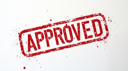 Red approved stamp on white paper background