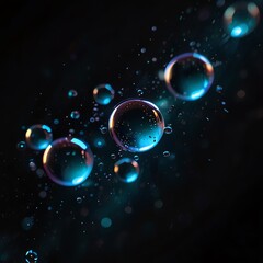 a bunch of bubbles that are on a black background