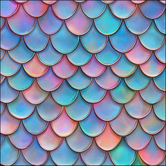Cute Holo Mermaid Scales Seamless Pattern Digital Download