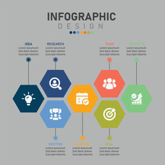 Digital business infographic design template 