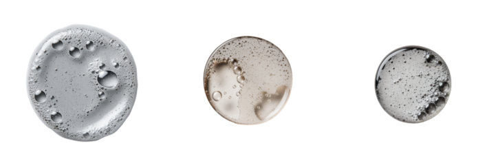 Abstract composition of circular shapes with textured surfaces, perfect for backgrounds or design elements in various projects. transparent background