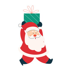 Santa with christmas gift illustration