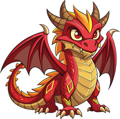 Dragon mascot sticker vector design