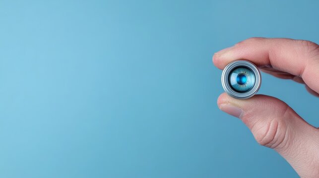 Doctor s hand holding a small flashlight to check a patient s eyes, eye check, pupil reflex test