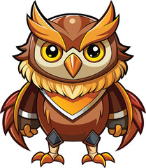 Fototapeta premium Owl mascot character sticker vector design