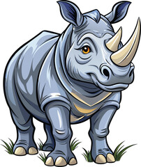 Rhino mascot sticker vector design