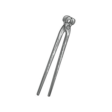 black and white nippers tool clip art preview