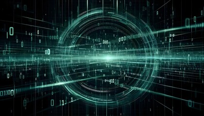 Digital binary code data streaming on a dark