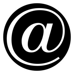 Email address icon @ logo communication mail or business website contact message symbol on sending newsletter background with receiving email support mailbox, Email address sign. symbol @ button
