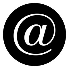 Email address icon @ logo communication mail or business website contact message symbol on sending newsletter background with receiving email support mailbox, Email address sign. symbol @ button