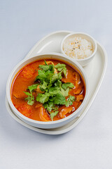 tomato seafood soup with rice