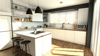 Fototapeta premium modern kitchen interior