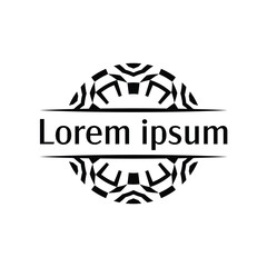 Circular badge emblem template with bold starburst accents