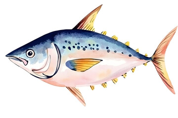 Obraz premium Tuna fish illustration isolated on white background 