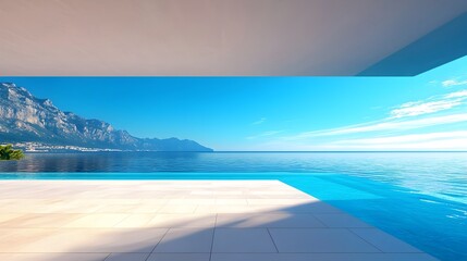 Fototapeta premium Luxurious Beachfront Villa with Panoramic Ocean Views and Infinity Pool