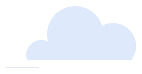 A simplistic blue cloud shape with a minimalistic design on a white background. Ideal for weather apps, cloud storage, graphic design, web design, and presentations.