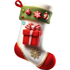 Christmas white sock with Christmas gift cute felt