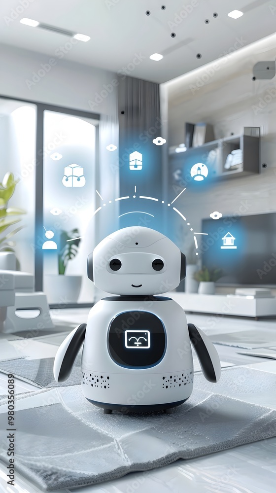 Poster smart home assistant integrating with household devices for efficient living environment