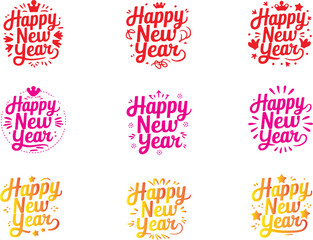 Happy New Year text Vector design. Vector greeting illustration. 2025 Happy New Year poster or card design template. Vector happy new year greeting
