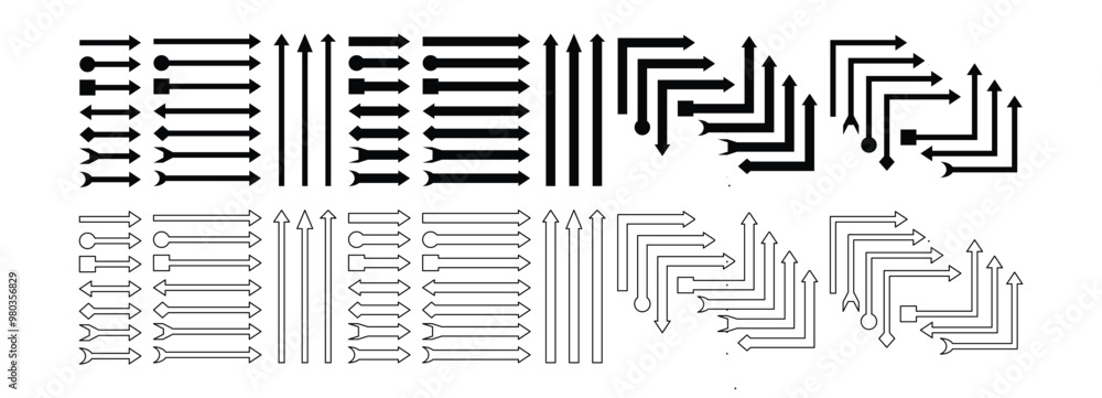 Poster arrows set vector collection. arrow icon. arrow. cursor simple arrows. on a white background vector 