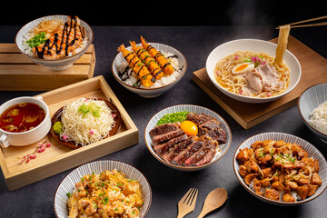 food set in Japanese food style