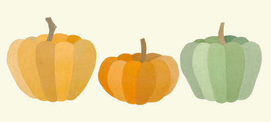 set of pumpkins