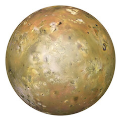3D Realistic Io Planet Illustration Transparent Background