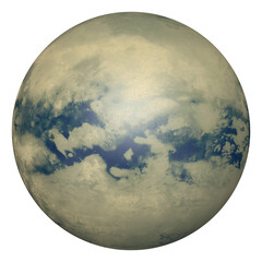 3D Realistic Titan Planet Illustration Transparent Background