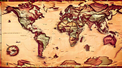 Fototapeta premium ancient map of the world