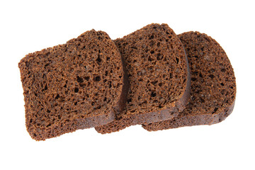 Brown bread slice isolated on white background