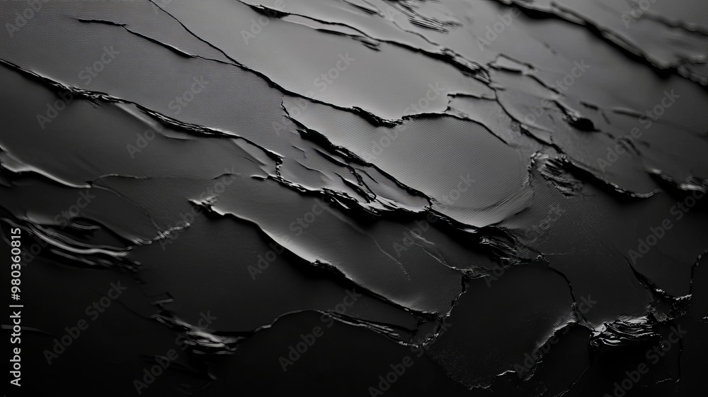 Poster black foil gradient texture with an uneven surface providing a sleek luxurious background effect