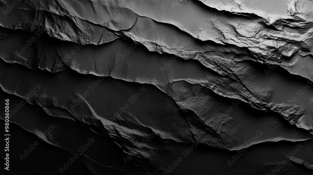 Poster black foil gradient texture with an uneven surface providing a sleek luxurious background effect
