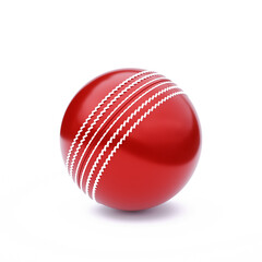 Cricket ball isolated on white background. 3d-rendering