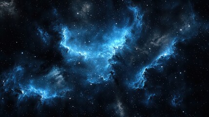Fototapeta premium Dark Space Nebula Wallpaper. A deep space scene with a dark nebula and distant stars.