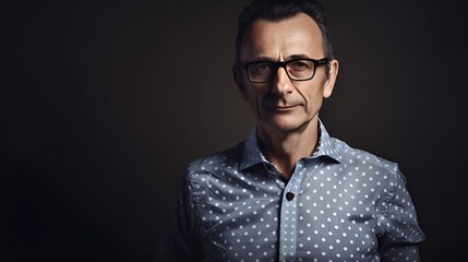 Obraz premium Mature handsome business man wearing a doted shirt