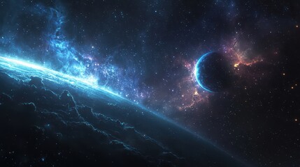 Dark Space Nebula Wallpaper. A deep space scene with a dark nebula and distant stars.