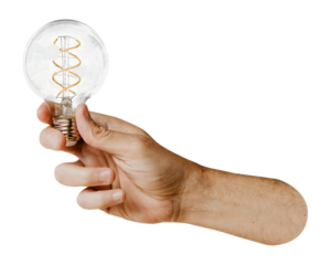 Light bulb png, creativity and innovation concept in transparent background