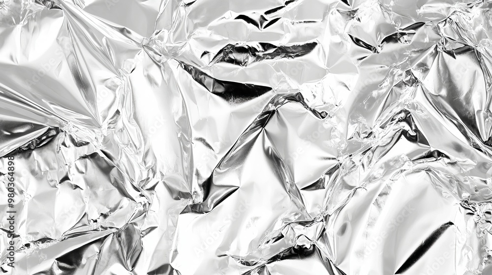 Poster seamless silver leaf texture with a shiny uneven metallic surface offering a continuous glossy backg