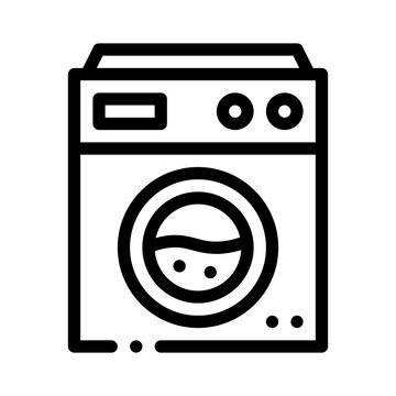 recommend clip art: washing machine line icon