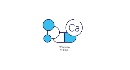 Calcium Tablet Vector Icon for Bone Strength