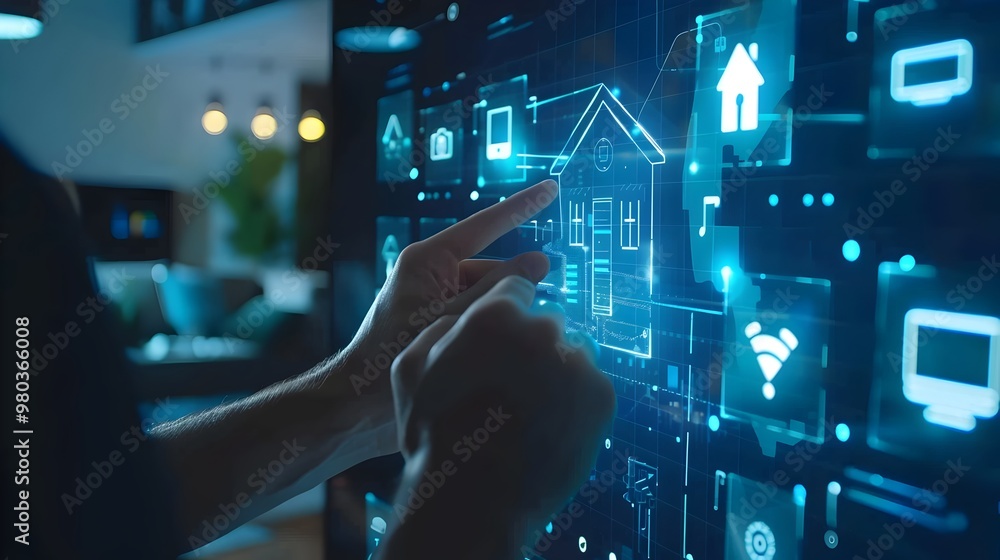 Poster ai powered home security system with smart device for seamless cybersecurity