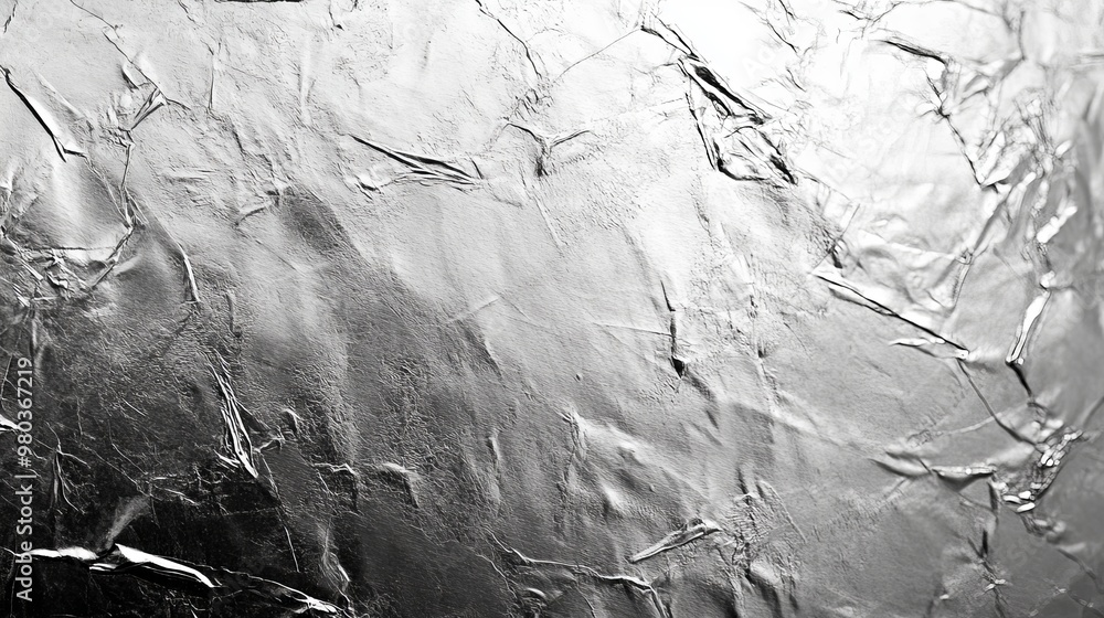 Poster thin silver leaf texture with a shiny uneven surface ideal for adding a glossy metallic finish to de