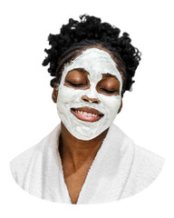 PNG Woman on spa mask, collage element, transparent background