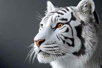 Fototapeta premium Majestic White Bengal Tiger Close-Up Portrait